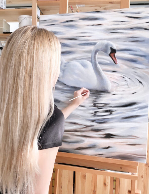 Originaali maalaus, Joutsen 73x92cm - Image 2