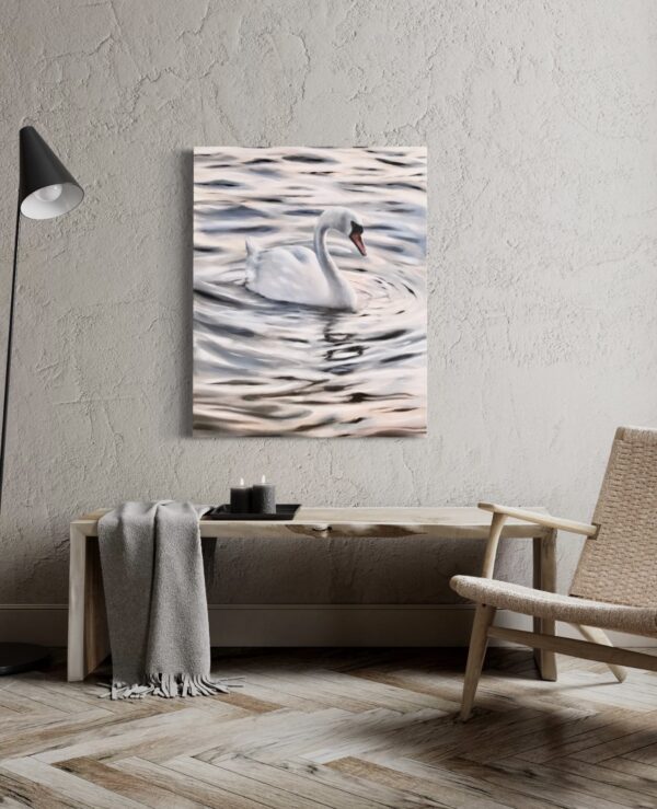 Originaali maalaus, Joutsen 73x92cm - Image 3